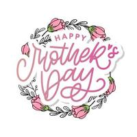 Elegant greeting card design with stylish text Mother s Day on colorful flowers decorated background. vector