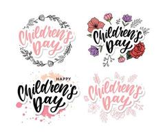 Children's day vector background. Happy Children's Day title. Happy Children's Day inscription.