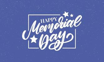 Happy Memorial Day - Stars and Stripes Letter vector