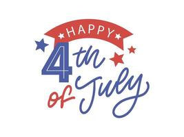 illustration of 4th of July Background with American flag vector