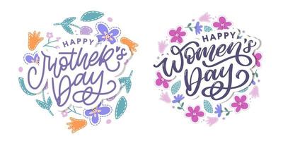 Elegant greeting card design with stylish text Mother s Day on colorful flowers decorated background. vector