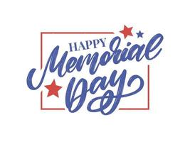 Happy Memorial Day - Stars and Stripes Letter vector