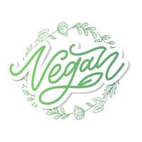 ilustración vectorial, diseño de alimentos. letras escritas a mano para restaurante, menú de cafetería. elementos vectoriales para etiquetas, logotipos, insignias, pegatinas o iconos. colección caligráfica y tipográfica. menú vegano vector