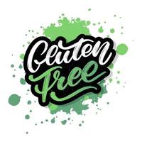 Gluten free label. Hand drawn brush lettering. Logo, badge template for healthy food stores and markets.