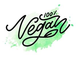 ilustración vectorial, diseño de alimentos. letras escritas a mano para restaurante, menú de cafetería. elementos vectoriales para etiquetas, logotipos, insignias, pegatinas o iconos. colección caligráfica y tipográfica. menú vegano vector