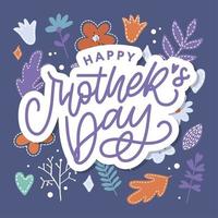 Elegant greeting card design with stylish text Mother s Day on colorful flowers decorated background. vector