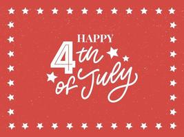 4th of july independence day lettering background vector