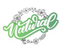 100 Natural Vector Lettering Stamp Illustration slogan calligraphy