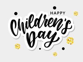 Fondo de vector del día de los niños. título del día del niño feliz. inscripción del día del niño feliz.