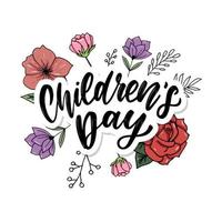 Children's day vector background. Happy Children's Day title. Happy Children's Day inscription.