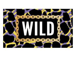 texto salvaje decorativo con estampado de jirafa, moda, lema de impresión de tarjetas y carteles vector
