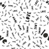 Vector handmade lettering signs LOVE - seamless pattern