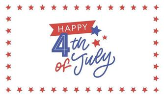 illustration of 4th of July Background with American flag vector
