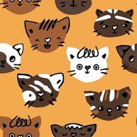gatos lindos gatitos de patrones sin fisuras. ilustración vectorial vector