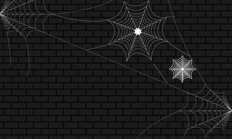 spider and web black background vector