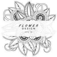 mehndi flower decorative ornament in ethnic oriental style, doodle ornament, outline hand draw. coloring book page. vector