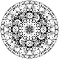 Circular pattern in the form of mandala with flower for henna, mehndi, tattoo, decoration. vector