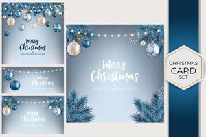 Holiday New Year and Merry Christmas Background Collection Set. vector