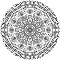 Circular pattern in the form of mandala with flower for henna, mehndi, tattoo, decoration. vector