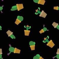 Cute cactus seamless pattern background. Vector illustration