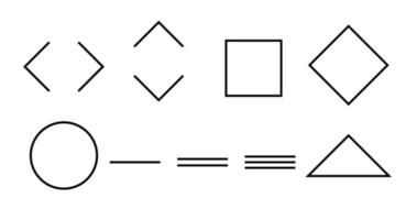 conjunto de formas geométricas simples sobre fondo blanco. ilustración vectorial. Eps10 vector