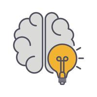icono de línea de lluvia de ideas. rayo en el logotipo de innovación cerebral. ilustración vectorial vector