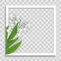 Plantilla de marco de fotos vacío con flores de primavera para publicación en redes sociales. ilustración vectorial vector