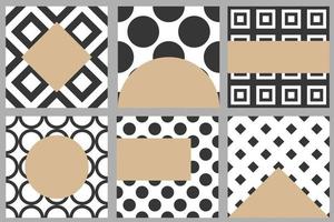 Set of Abstract Luxury geometric pattern cover design poster, print for brochure, notebook template. Vector Illustration