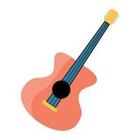 festive guitar for the holiday on white background. Vector Illustration
