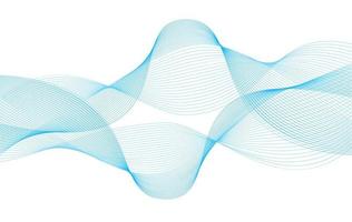 Abstract wave from curved lines of blue color on white background. Vector Illustration