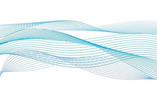 Abstract wave from curved lines of blue color on white background. Vector Illustration