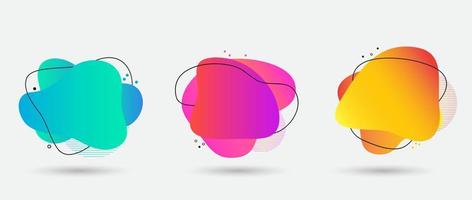 Abstract flowing shapes modern graphic elements set. Dynamical colored forms and line. Template design of logo, banners, flyer, presentation. Vector Illustration