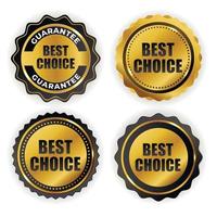 Best choice golden quality label sign. collection set Vector illustration