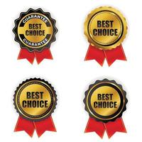 Best choice golden quality label sign. collection set Vector illustration