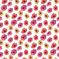 Abstract Flower poppy Seamless Pattern Background. Vector Illustration