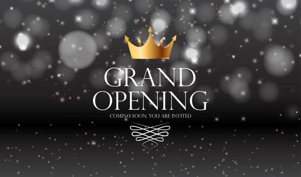 Grand Opening Luxury Invitation Banner Background. Vector Illustration