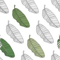 Resumen de antecedentes de patrones sin fisuras de hoja de palma de plátano tropical. ilustración vectorial