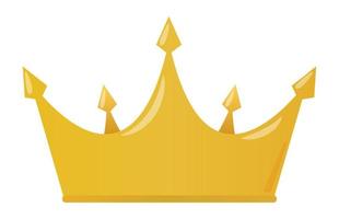 icono de corona de princesa dorada en estilo plano aislado en la ilustración de vector de fondo blanco