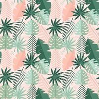Tropical Palm Leaves Seamless Pattern Background. Vector Illustration