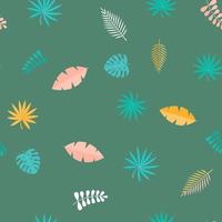 Tropical Palm Leaves Seamless Pattern Background. Vector Illustration