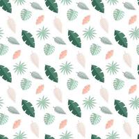 Tropical Palm Leaves Seamless Pattern Background. Vector Illustration