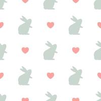 Easter seamless pattern with bunny. Vector Illustration