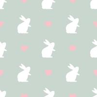 Easter seamless pattern with bunny. Vector Illustration
