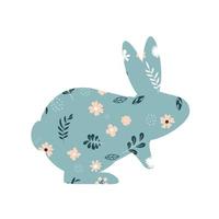 Happy Easter, decorated easter card with bunny, banner. Vector Illustration