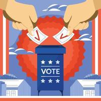 Give Your Vote through Election Box Concept vector
