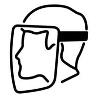 Symbol Face Shield Must Be Worn sign Isolate On White Background,Vector Illustration EPS.10 vector