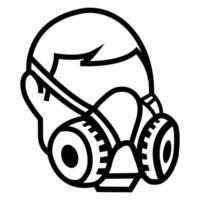 Symbol Wear Respirator sign Isolate On White Background,Vector Illustration EPS.10 vector