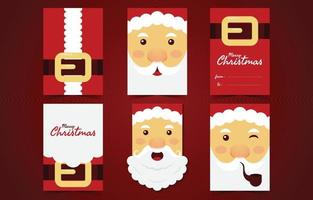 Cute Santa Label Collection vector