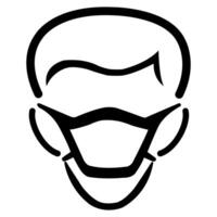 Wear Mask Symbol Sign Isolate On White Background vector