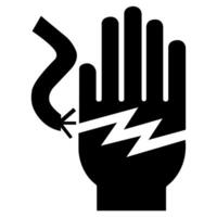 Signo de símbolo de electrocución de descarga eléctrica sobre fondo blanco. vector